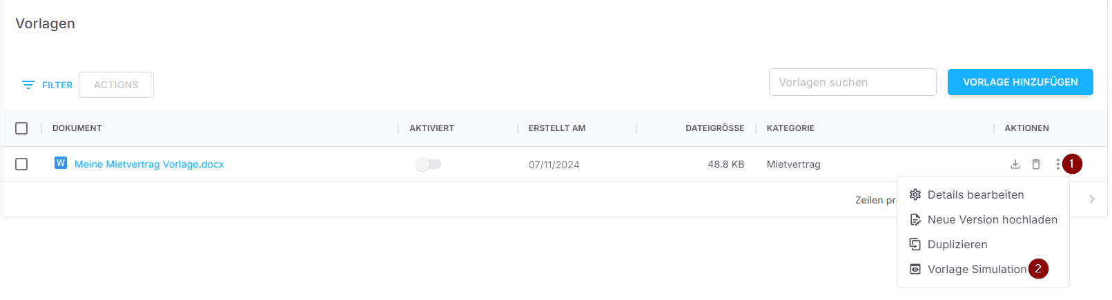 Vorschau Ihres Modells mit der Simulation