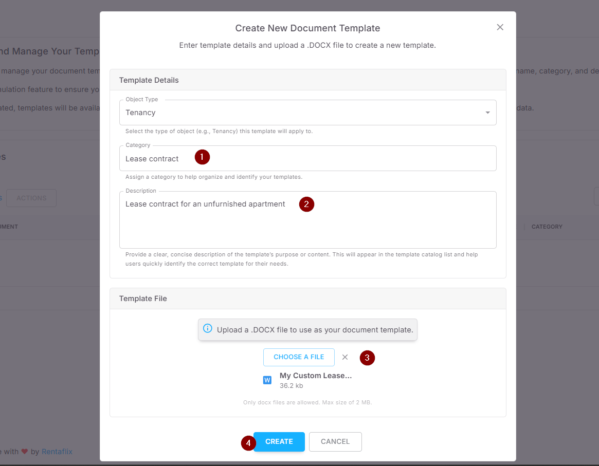 Setting Up Template Details