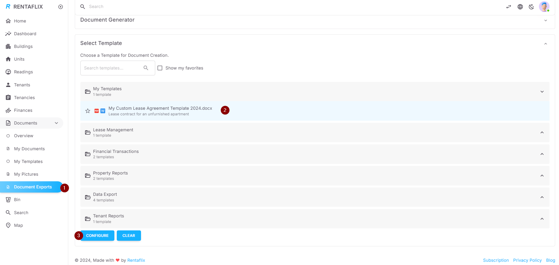 Using the Custom Template to Generate Documents
